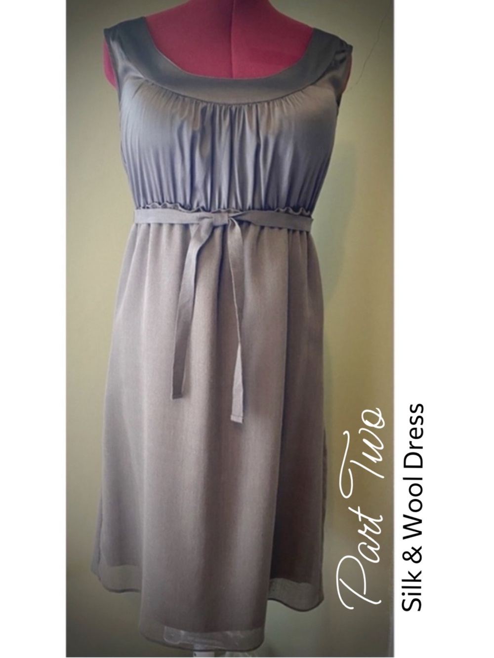 PART TWO Silk Wool Dress Midi